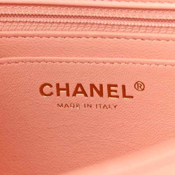 CHANEL MINI Lambskin Quilted Mini Rectangular Flap Light Orange - Picture 7 of 17